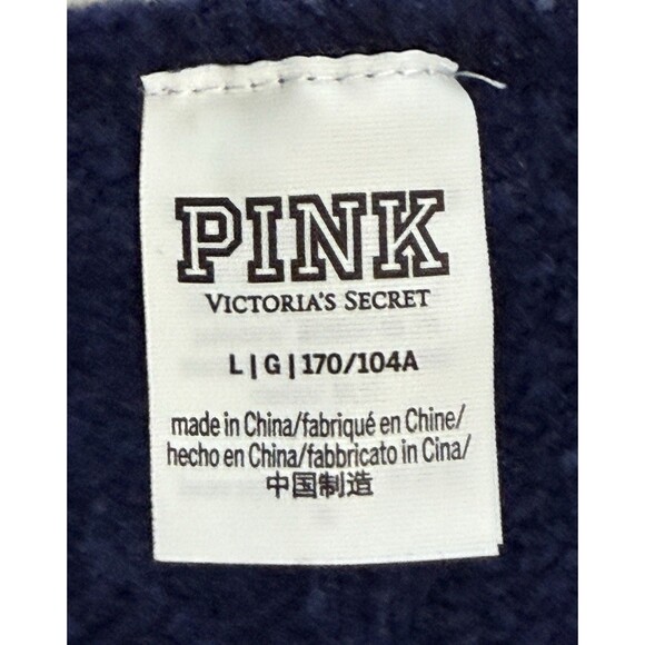 VS PINK Varsity Cardigan Collegiate CableKnit Oversized Ivy League Old Money Lg - Picture 7 of 11